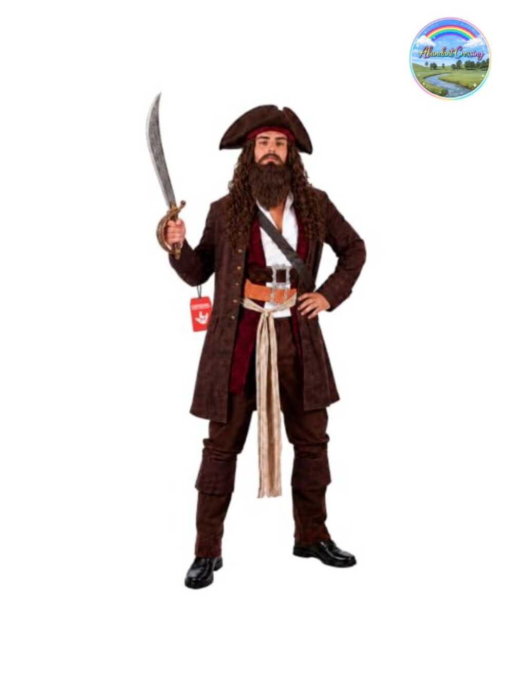 Mens Pirate Costume Caribbean Outfit Halloween Cosplay Complete Set